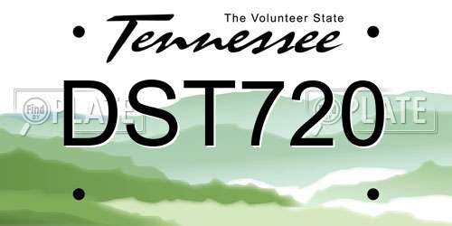 DST720 Tennessee License Plate