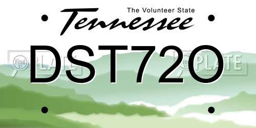 DST72O Tennessee License Plate