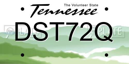 DST72Q Tennessee License Plate