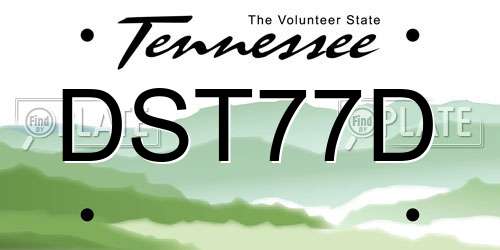 DST77D Tennessee License Plate