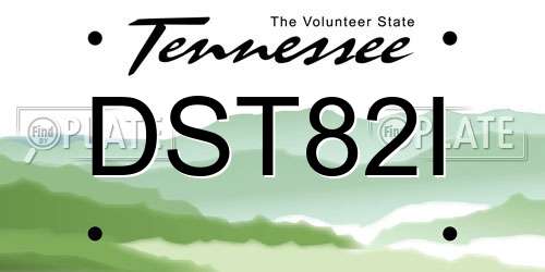 DST82I Tennessee License Plate
