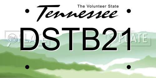 DSTB21 Tennessee License Plate