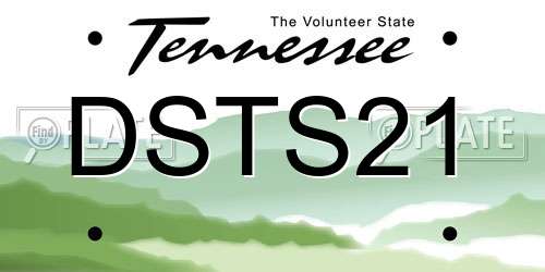 DSTS21 Tennessee License Plate