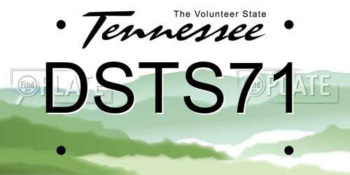 DSTS71 Tennessee License Plate