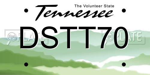 DSTT70 Tennessee License Plate