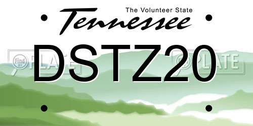 DSTZ20 Tennessee License Plate