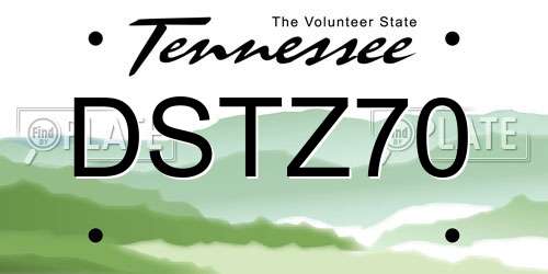 DSTZ70 Tennessee License Plate