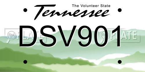 DSV901 Tennessee License Plate
