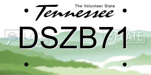 DSZB71 Tennessee License Plate