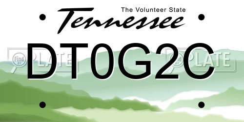 DT0G2C Tennessee License Plate