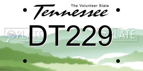 DT229 Tennessee License Plate