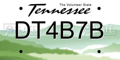 DT4B7B Tennessee License Plate