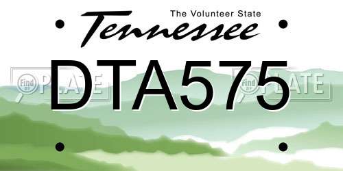 DTA575 Tennessee License Plate