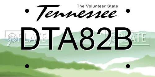 DTA82B Tennessee License Plate