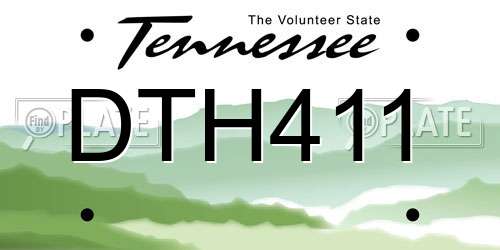 DTH411 Tennessee License Plate