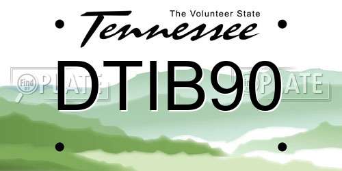 DTIB90 Tennessee License Plate