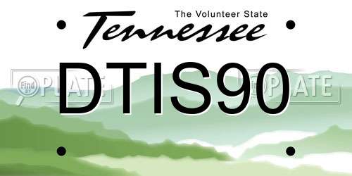 DTIS90 Tennessee License Plate
