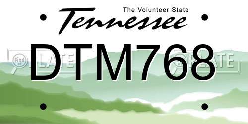 DTM768 Tennessee License Plate