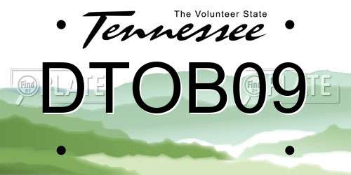 DTOB09 Tennessee License Plate