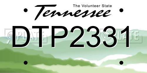 DTP2331 Tennessee License Plate