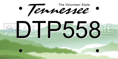 DTP558 Tennessee License Plate