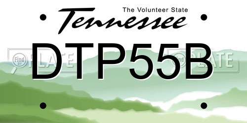 DTP55B Tennessee License Plate