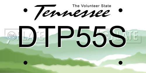 DTP55S Tennessee License Plate