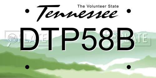 DTP58B Tennessee License Plate