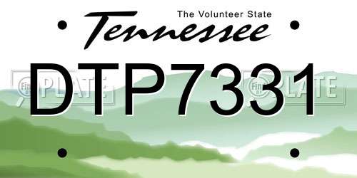 DTP7331 Tennessee License Plate