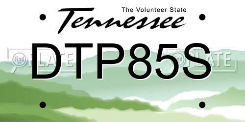 DTP85S Tennessee License Plate