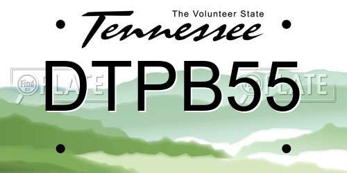DTPB55 Tennessee License Plate