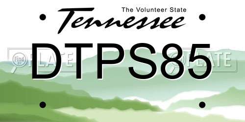 DTPS85 Tennessee License Plate