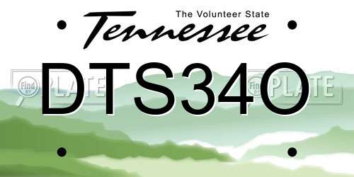 DTS34O Tennessee License Plate