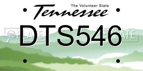 DTS546 Tennessee License Plate