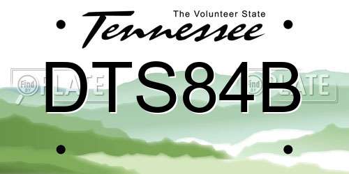 DTS84B Tennessee License Plate