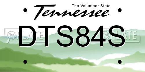 DTS84S Tennessee License Plate