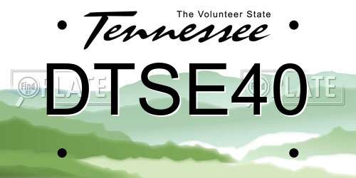 DTSE40 Tennessee License Plate
