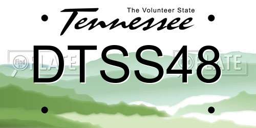DTSS48 Tennessee License Plate