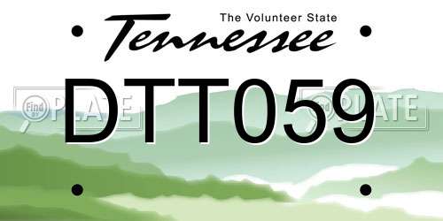 DTT059 Tennessee License Plate