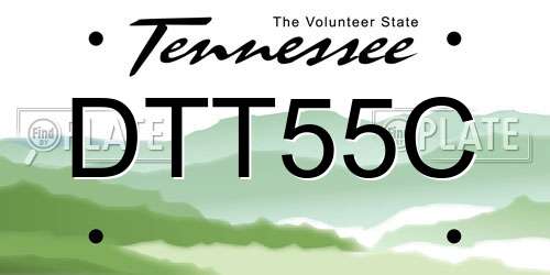 DTT55C Tennessee License Plate