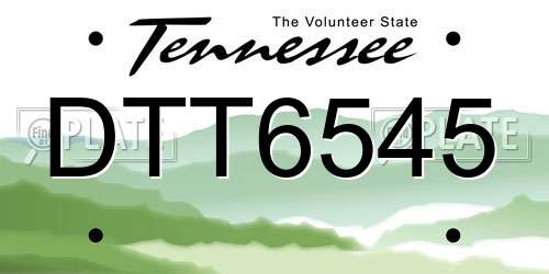 DTT6545 Tennessee License Plate
