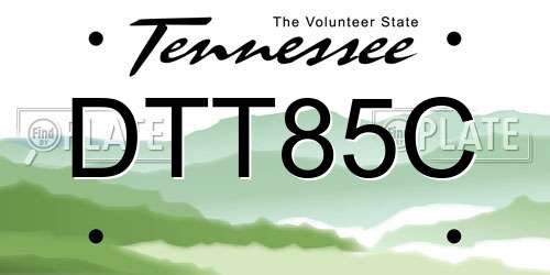 DTT85C Tennessee License Plate