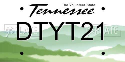 DTYT21 Tennessee License Plate
