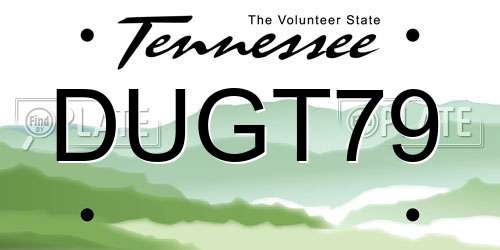DUGT79 Tennessee License Plate