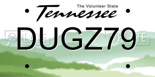 DUGZ79 Tennessee License Plate