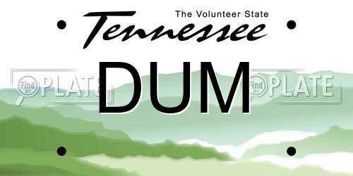 DUM Tennessee License Plate