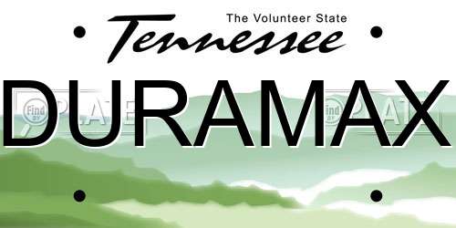 DURAMAX Tennessee License Plate