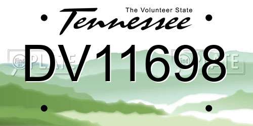 DV11698 Tennessee License Plate