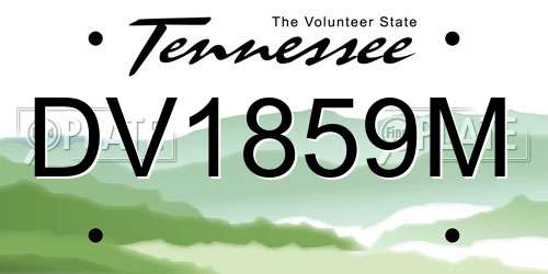 DV1859M Tennessee License Plate