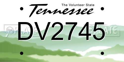 DV2745 Tennessee License Plate